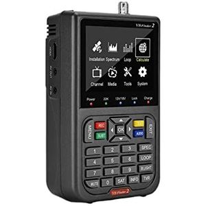 Satellietzoekers DVB-S2X/S2/S Satelliet Signaalzoeker V8 Finder2 Meter 1080P HD 3.5"" Schermweergave H.264 digitale tv-ontvanger LCD-scherm met meter met satellietdetectie (Color : With bag and c