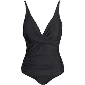 Bslingerie® Dames retro push-up monokini eendelige badmode, Zwart gestippeld, S