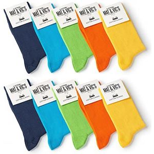 Mat & Vic's 10 paar sokken voor hem en haar, katoen klassiek, comfortabel, klimaat regulerend