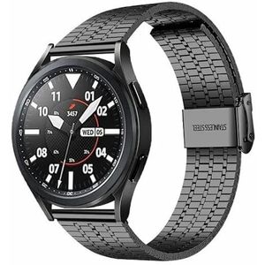 By Qubix - Compatible met Garmin Vivoactive 5 / Vivoactive 3 - Stalen bandje - Zwart - Compatible Garmin bandje - Bandbreedte: 20mm