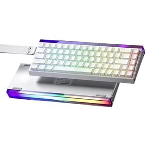 QPSJXN Aanpasbare magneetschakelaar, mechanisch toetsenbord met RGB-achtergrondverlichting, Hot Swap, 8 K, bekabeld voor games en cadeau (White-Contour Line)