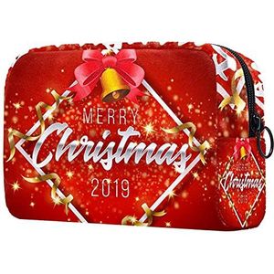 Toilettas Cosmetische Reizen Make-up Organizer Wash Bag Pouch met Rits Merry Christmas en Gelukkig Nieuwjaar voor Reizen Accessoires Essentials, Multi 2, 7.3x3x5.1in, Beauty Case