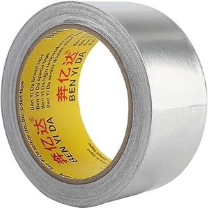 Aluminiumfolie zelfklevende ducttape, hittebestendige verijdelde taperol op hoge temperatuur, verdikte afdichtende waterdichte tape op hoge temperatuur (0,08 mm x 48 mm x 20 m)