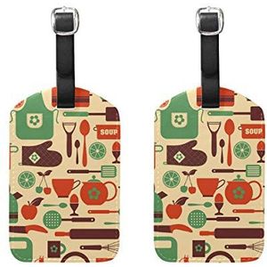 Bagage Labels, Keuken Patroon Print Bagage Bag Tags Reizen Tags Koffer Accessoires 2 Stuks Set