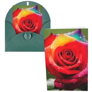 LZQPOEAS Wenskaarten met enveloppen blanco wenskaart rose bedankkaart notitiekaarten voor feest vouwen lege kaart voor verjaardag blanco wenskaarten uitnodigingskaart 8 inch × 6 inch