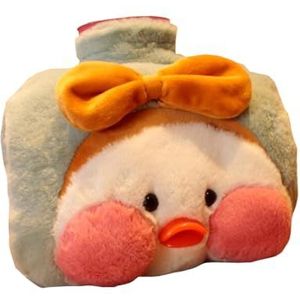 Warmwaterkruik met deksel, 1200 ml warmwaterzak voor warm en koud kompres, handvoetwarmer voor winter konijn - oranje