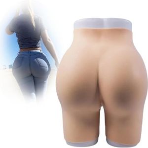 Adima Dikke Siliconen Heupbroek Gewatteerde Billenlifter Panty Open Kruis Billen Verbeteraar voor Vrouwen Rondingen,Wheat(0.8cm)