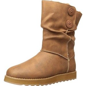 Skechers Dames Keepsakes 2.0-Upland-Mid Big Button Slouch Boot Kalf, Kastanje, 43 EU