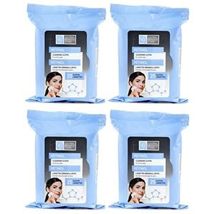 Global Beauty Care Anti-aging reinigingsdoekjes met retinol en collageen, 4 verpakkingen van 30 doekjes (normaal)