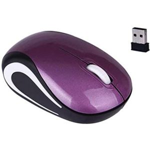 SanSixi Draadloze mini-muis computer gaming kleine draagbare mause 1600 DPI optische USB ergonomische USB muizen voor pc laptop cadeau (paars)