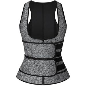 Tummy Control Body Shaper Womens Taille Trainer Corset Sauna Zweetpak Afslankende Vest Gewichtsverlies Compressie Buik Trimmer Corset Shapewear (Grijs, XL)