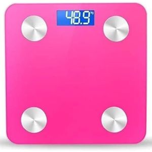 Weegschaal Weegschaal Huishoudelijke Badkamerweegschaal Bluetooth Lichaamsvetweegschaal Elektronische Weegschaal Personenweegschaal(Pink)