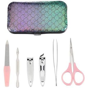 Shaorangrang U-vormige nagelkunstset (met hardcase) zeemeermin 6-delig