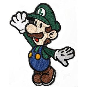 Luigi Patch Geborduurd Ijzer op Badge Applique Kostuum Cosplay Mario Kart Snes, Mario World Super Mario Brothers / Mario Allstars