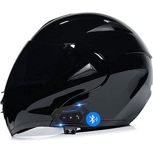 Motor Full Face Bluetooth Helm Motorcycle Crash Modulaire Flip-up Helm Motocross Racing Geïntegreerde Helm DOT/ECE Certificering Met Dubbele Zonneklep Voor Volwassen Mannen Vrouwen 10,XL