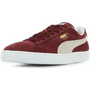 PUMA Suede Classic Eco Low-Top voor heren, Rood Cabernet White, 44 EU