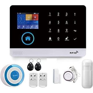 Huisbeveiligingssysteem, Smart Home GSM Alarmsysteem for Thuis Met Bewegingssensor Draadloze Sirene Nachtzicht IP Camera Tuya(C-103.)