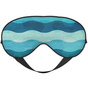 Blue Wave Stripe Printing All-Occasion Sleep Eye Mask met dubbelzijdige verstelbare riem Perfect voor ploegendiensten en reizen