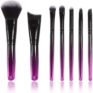 MQPALZKD 7-delige mini-make-upborstelset Verloopkleur Draagbare make-uptools Reis-make-upset Borstels(D)