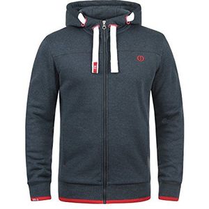 Solid - SDBenjaminZip - Sweatjack - Blauw - Met Capuchon - Regular Fit