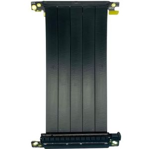 JMT PCIE 4.0 X16 grafische kaart verlengkabel 32 GB/s GEN4 dubbel omgekeerd compatibel met ITX chassis pc-connector 16ABG (zwart, 19,5 cm)