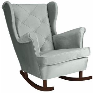 SEELLOO Schaulkstoel woonkamer oorfauteuil fluwelen loungestoel televisiestoel relaxstoel woonkamer stoel bank fauteuil 102 x 81 x 95 cm, lichtgrijs