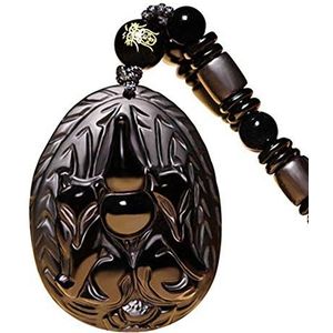 VDLLQYN, Obsidiaan Fox hanger vrouwen natuurlijke ketting ，Obsidiaan kettingen