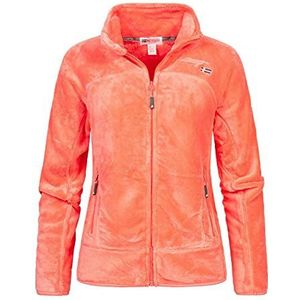 Geographical Norway Upaline Lady - fleecejack dames fijne warme ritssluiting - herfst winter lente warme damesjassen dames - lange mouwen trui bont zacht outdoor comfort, Zalm, XL