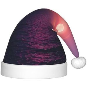 SSIMOO Bright Moon At Sea Hippie Heerlijke Kinderen Pluche Kerstmuts - Vakantie Decoratieve Hoed Voor Feesten, Feestelijk Plezier En Meer