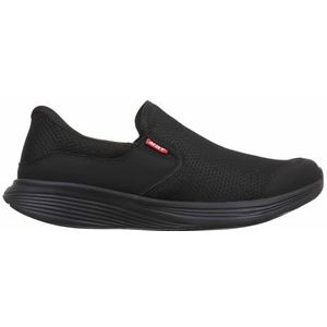 MBT SF-Modena III Slip On herenschoenen, fysiologische schoenen met slip & fit-technologie voor moeiteloos dragen. Bovenmateriaal van ademend mesh en kunstleer., Zwart, 42.5 EU