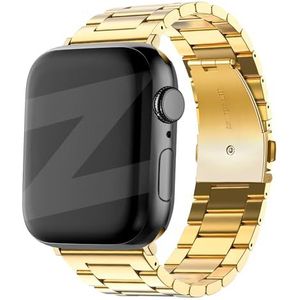 Bandz stalen band 'Classic' geschikt voor Apple Watch 1/2/3/4/5/6/8/9/SE/Ultra (2) - Maat 42/44 / 45/49 mm - Gemakkelijk in te korten met de meegeleverde toolkit - gouden stalen Apple Watch bandje