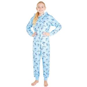 Disney Pyjama voor meisjes, Stitch pyjama voor meisjes, met doorlopende ritssluiting, leeftijd 4-14 jaar, kerstcadeau (Blauwe Stitch, 7-8 jaar)