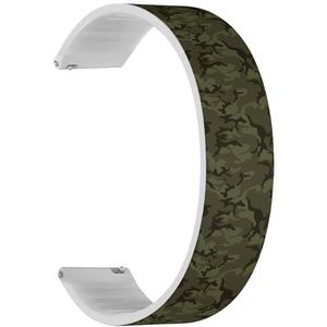RYANUKA Solo Loop Band Compatibel met Amazfit Bip 3, Bip 3 Pro, Bip U Pro, Bip, Bip Lite, Bip S, Bip S lite, Bip U (legergroene camouflage) Quick-Release 20 mm rekbare siliconen band band accessoire,
