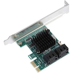 SATA 3.0-uitbreidingskaart, 4-poorts PCIE naar SATA 3.0-uitbreidingscontrollerkaartadapter 6G met groter koellichaam en 2U-klankbord