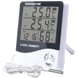 LCD Elektronische Digitale Temperatuursensor Vochtigheidsmeter Backlight Thermometer Hygrometer Gauge Indoor Weerstation Klok Nauwkeurige Monitor(2)