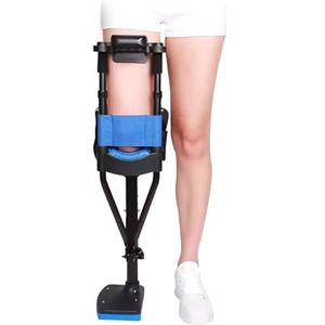 revalidatiehulpmiddel, Telescopische kniekruk for been, pijnloze, antislip for enkelfracturen, verstuikingen, kuit- en enkelblessures(Left)