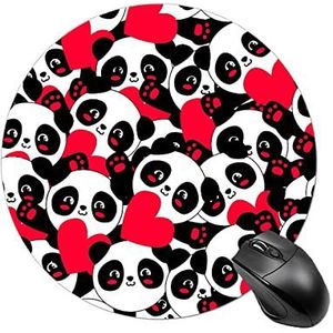 Naadloze Panda Hart Ronde Antislip Muismat Grappige Bureau Mat Rubber Laptop Schrijven Mat Voor Gamer Kantoor Thuis