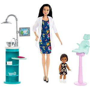 Mattel - Barbie - Career Playset Dentist Doll & Playset, Black Hair