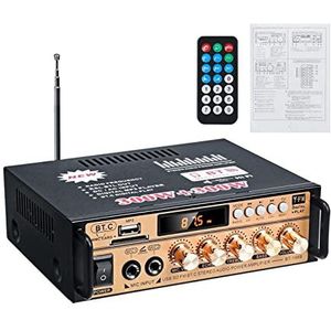 Audioversterker, Bluetooth Power Stereo Audio Amplifier 30 0W + 300W 2 Kanaal FM USB SD Thuis Ktv Cinema Radio Muziekspeler Klasse D Versterker Car Amp