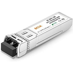 6COMGIGA 10G SFP+ SR Zendontvangermodule, 10GBase-SR SFP+ LC Multimode Module voor Brokaat 10g-SFPP-SR (DDM, 850nm, 300m)
