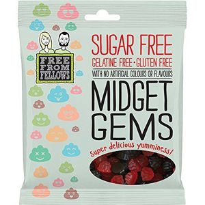 Midget Gems - Suiker, Gelatine & Glutenvrije Gelei Snoepjes 100g (Verpakking van 1)