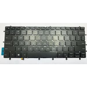 Toetsenbord met achtergrondverlichting voor XPS 13 9370 9380 US wit zwart 0N3NG0 0KPP2C(Black)