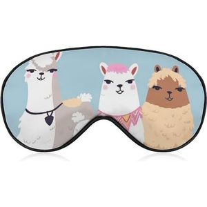 Schattige alpaca's slaapmasker, licht blokkerend oogmasker, comfortabel en zacht, oogbedekking met elastiek, geschikt voor mannen en vrouwen, geschikt voor reizen en slapen