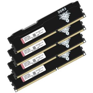 DDR3 32GB Kit (8GBx4) Desktop RAM 1600MHz PC3-12800 UDIMM Non-ECC Unbuffered 1.5V 2Rx8 Dual Rank 240 Pin CL11 PC Geheugen Computer Memory Upgrade Geheugenmodule (Zwart)