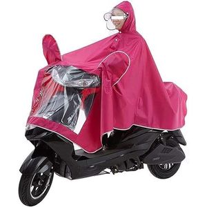 Vijverfolie Elektrische scootmobiel motorfiets grote regencape jas, enkele persoon motorfiets anti-condens regenkleding hoes met spiegelsleuf(Pink,4XL)