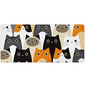 Leuke Veel Katten Mode Bureau Muismat Antislip Gaming Muismat Accessoires Decor 40x90cm