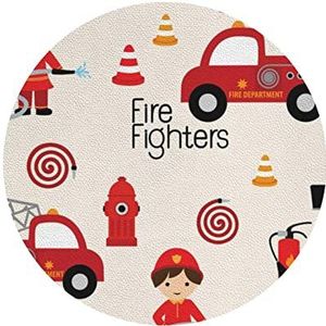 Kleine jongens en meisjes in brandweerlieden lederen onderzetterset - hoogwaardig, duurzaam en gemakkelijk schoon te maken - 6 stuks geschikt voor verschillende instellingen, waaronder eetkamers,