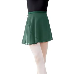 UBOHUZ Dames Ballet Rokken Wrap Tutu Dans Rok Chiffon Tie Up Short voor Dansen voor Vrouwen, Donkergroen, XL Height 160-175cm