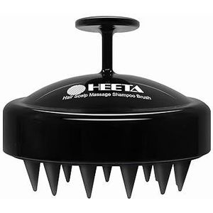 HEETA Masseborstel voor nat en droog haar, zachte hoofdmassageborstel, shampoo, haarborstel met zachte siliconen kop voor peeling en hoofdmassage-zwart