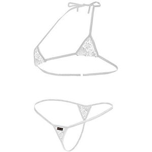 Sohimary 225 Dames String Tanga Thong Bikini Kant XS S M 32 34 36 38 Wit